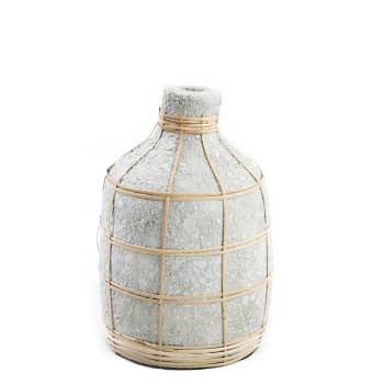 WHOOPY - Vase en terre cuite gris naturel H23