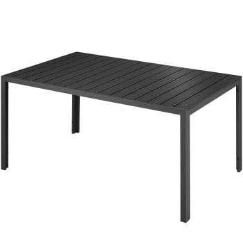 Table de jardin en Aluminium et Plastique noir/noir
