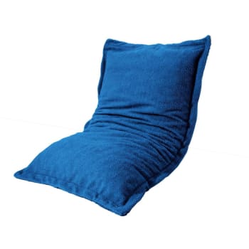 Pouf XL per interni rivestito in sherpa blue 150x100 cm