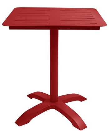 INARI - Table bistrot  2 personnes en aluminium 70x70 cm rouge