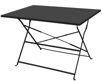 MERIDA - Table bistrot pliante  110x70 cm en acier graphite