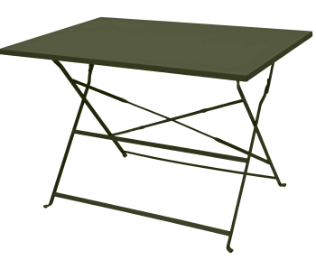 MERIDA - Table bistrot pliante  110x70 cm en acier kaki