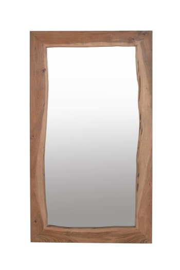 Contemporary - Specchio con cornice di legno di mango