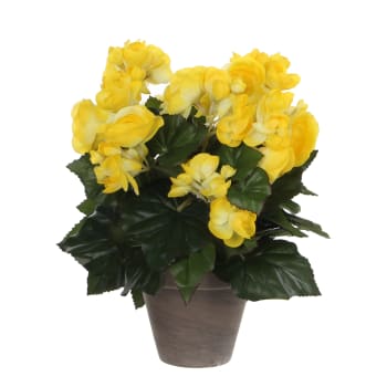 Begonia - Begonia artificial amarillo en maceta alt. 30