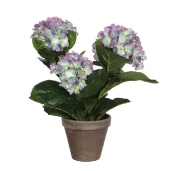 Hydrangea - Hortensia artificial violeta en maceta alt. 40