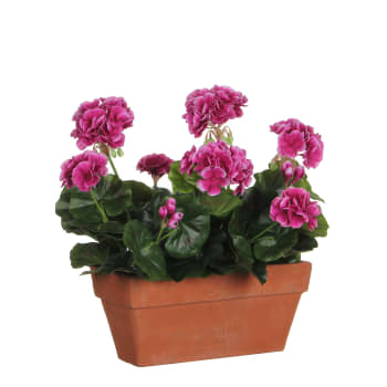 Geranium - Geranio artificiale viola e fioriera alt.40