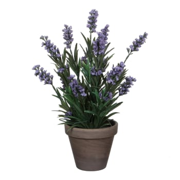 Lavender - Lavande artificielle bleu en pot H33