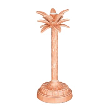 Kerzenständer in Palmenform aus rosafarbenem Aluminium, H30
