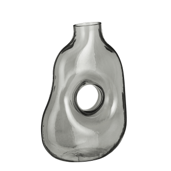 Jay - Vase en verre gris clair H25