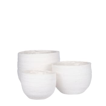 Jorck - 3 cestas para plantas de papel blanco hueso d26