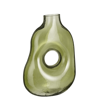 Jay - Vase en verre vert clair H25
