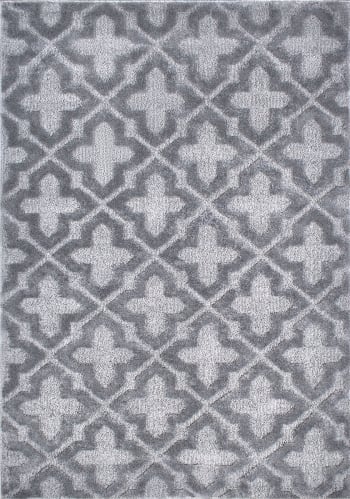 HARMONIE - Tapis de salon motif contemporain gris 80x150