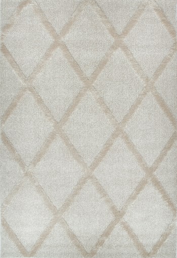 Tapis de salon oriental avec un beau motif en losange – crème beige