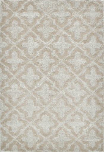 TAPISO Timber Alfombra Exterior Interior Terraza Comedor Beige Crema Étnico  Flecos Trenzas Efecto 3D Bucle 80 x 150 cm