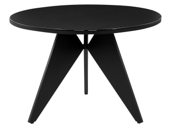 Olmetto - Table à manger de jardin noire ⌀110 cm