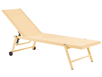 Sdraio Pieghevole Outsunny Con Foro Viso - Lettino Giardino Imbottito, Grigio - Foto 6