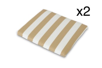Cuscino Imbottito Per Sedia Da Giardino E Divano - Con Lacci E Fondo Antiscivolo, 100/120/140/150 Cm, Spessore 3/5 Cm, Beige
