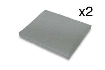 Lot De 2 Coussins De Chaise 40x80 Cm Avec Dossier - Pour Jardin, Intérieur/extérieur, Tissu Résistant à L'eau, Gris