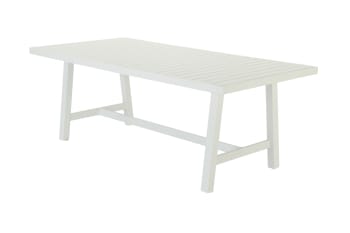 MAYA - Table à manger 207x100cm aluminium blanc