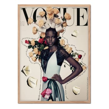 Vogue - Póster con marco roble - floral - 30x40