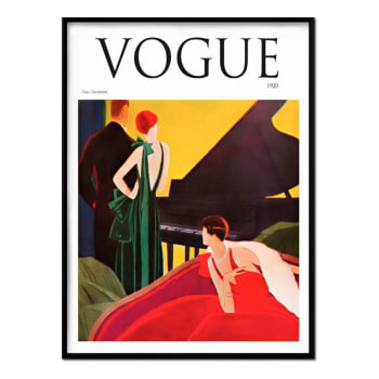 Vogue - Póster con marco negro - pianista - 30x40
