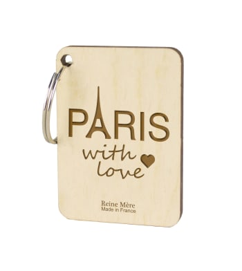 Paris with love - Porte-clés en bois de bouleau made in france