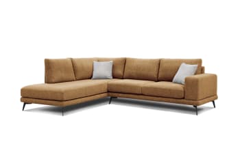 Mediolane - 5-Sitzer Ecksofa in Stoff, orange