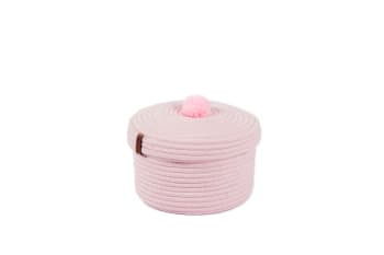 CALI - Cesta lisa hecha a mano de color rosa para niños - 20x15