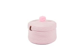 CALI - Cesta lisa hecha a mano de color rosa para niños - 25x15