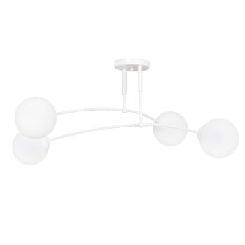MOBIS - Lampada da soffitto a 4 luci minimalista bianca con sfere di vetro