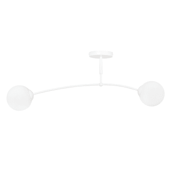 MOBIS - Lampada da soffitto a 2 luci minimalista bianca con sfere di vetro