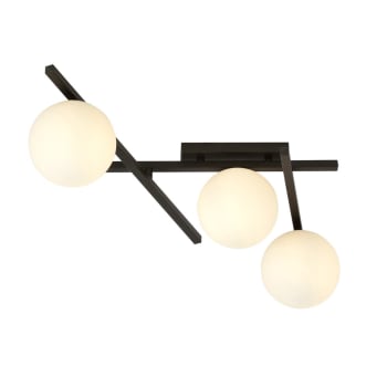 Lampada a sospensione nordico nero e paralume in vetro opalino GARET | Maisons du Monde