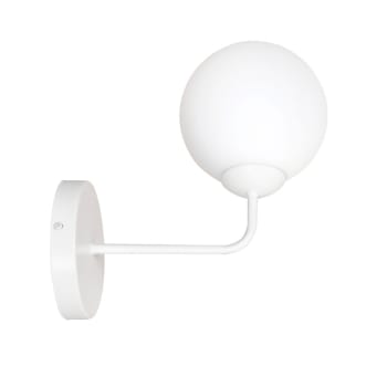 MOBIS - Aplique de pared minimalista blanca con esfera de cristal