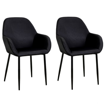 Giulia - 2 fauteuils de table design velours noir