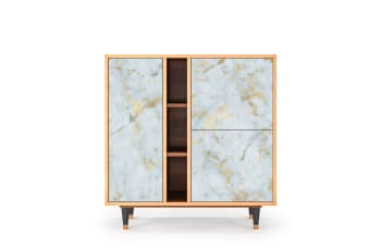 GOLDEN WAVES - Buffet  blanc clair 3 portes L 94 cm