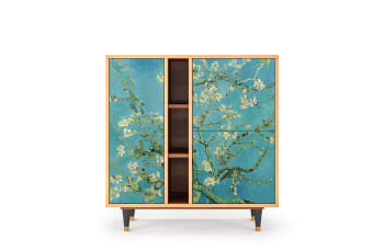 ALMOND BLOSSOM BY VAN GOGH - Buffet  bleu 3 portes L 94 cm