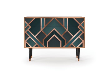 BRONZE CROSSROAD - Sideboard blau-grün mit 2 Schubladen und 2 Türen  L 115 cm