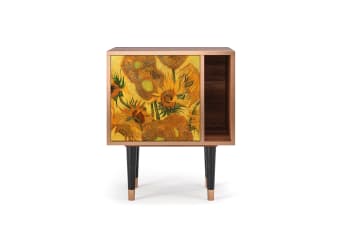 SUNFLOWERS BY VINCENT VAN GOGH - Table de chevet jaune 1 porte L 58 cm