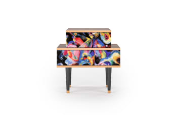 KANDINSKY - Table de chevet multicolore 2 tiroirs L 58 cm