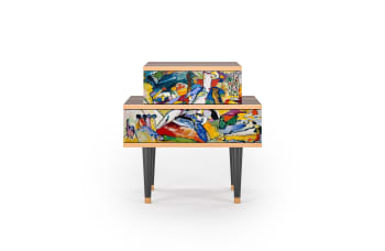 IMPROVISATION 26 BY WASSILY KANDINSKY - Table de chevet multicolore 2 tiroirs L 58 cm