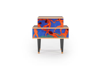 THE DANCE BY HENRI MATISSE - Table de chevet multicolore 2 tiroirs L 58 cm