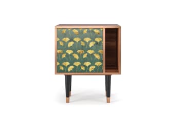 GINGKO LEAVES - Table de chevet vert et jaune 1 porte L 58 cm