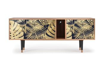 JUNGLE VIBES - Mobile TV blu e giallo 2 cassetti e 2 ante  L 170 cm