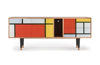 Mueble de TV multicolores 2 cajones y 2 puertas  L 170 cm