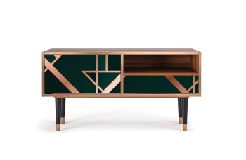 EMERALD GATSBY - Mueble de TV verde 1 cajón y 1 puerta  L 115 cm