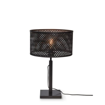 Java - Lampe de table bambou noir, h. 38cm