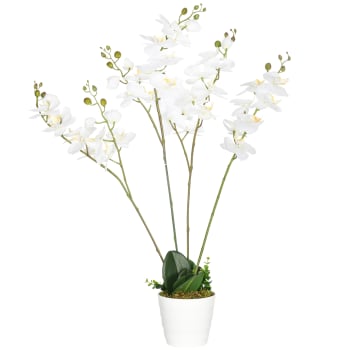 Planta artificial 16.5 x 16.5 x 75 cm color blanco