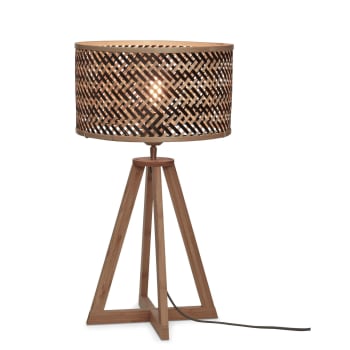 Java - Lampe de table bambou naturel/noir, h. 53cm