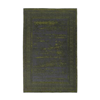 IVO - Tapis de salon en polyester vert 80x160 cm