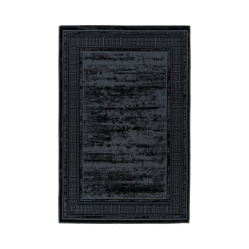 IVO - Tapis de salon en polyester noir 120x170 cm